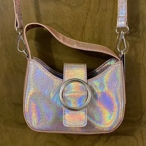 Pink crossbody purse.